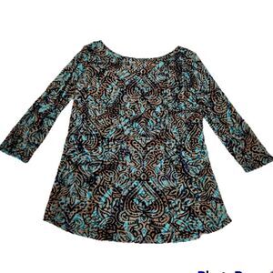 Peck & Peck Velvet Print Lined Top